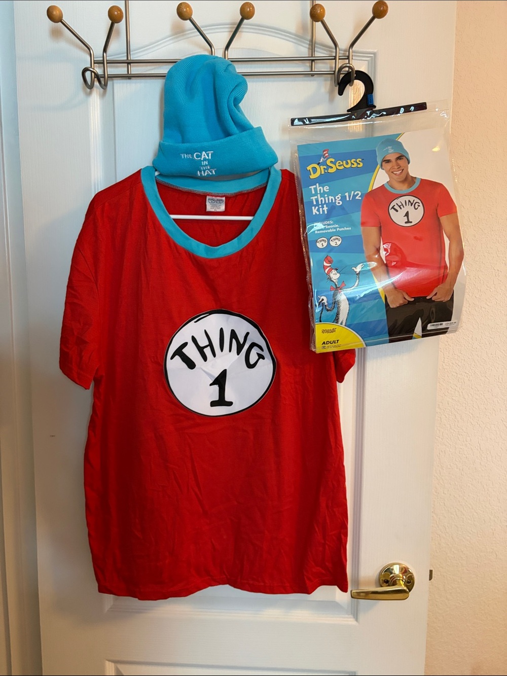 Dr. Seuss Red Thing 1 Tee with Blue Trim
